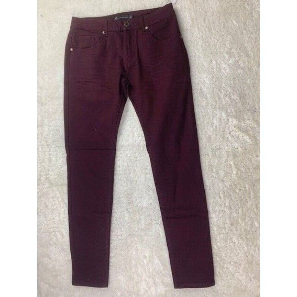 New York & Company Mens Size 30X30.5 Chino Pants Burgundy Slim Leg